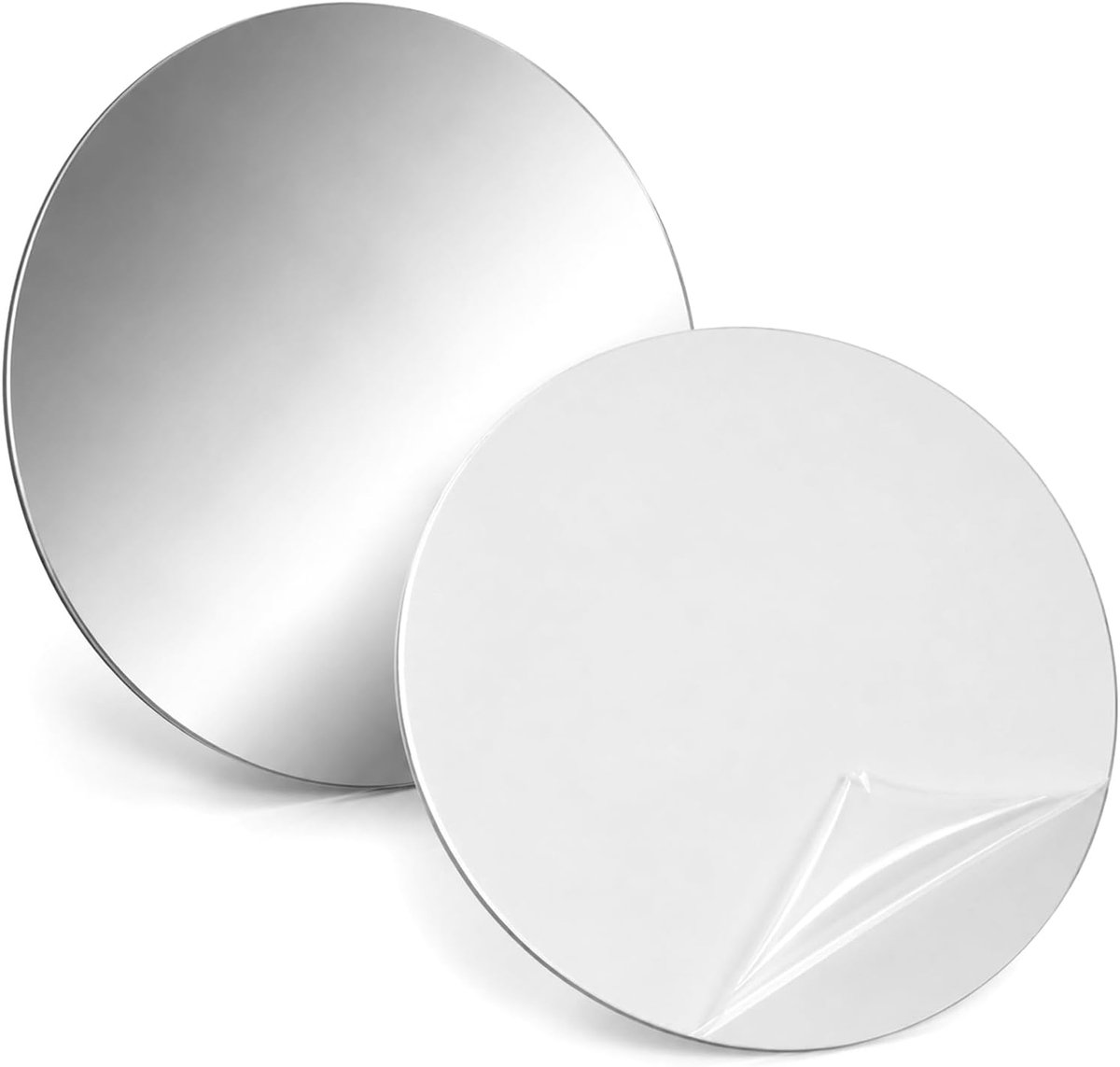 2 stuks ronde spiegel om op te plakken, 20 cm acrylspiegel, zelfklevend - ShopVlot