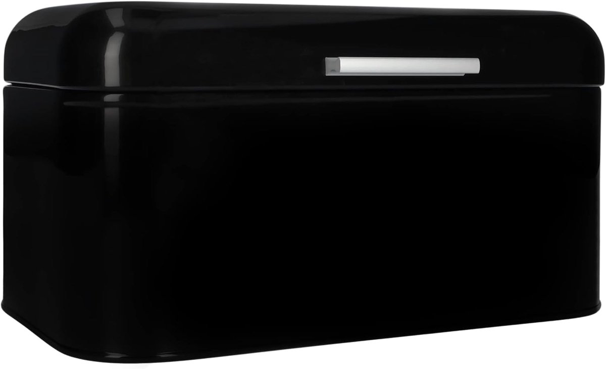 QUVIO Bread Boxes Bread Box Storage Box with Hinged Lid Bread Storage Box Kitchen Organizer Bread Container, Black - ShopVlot
