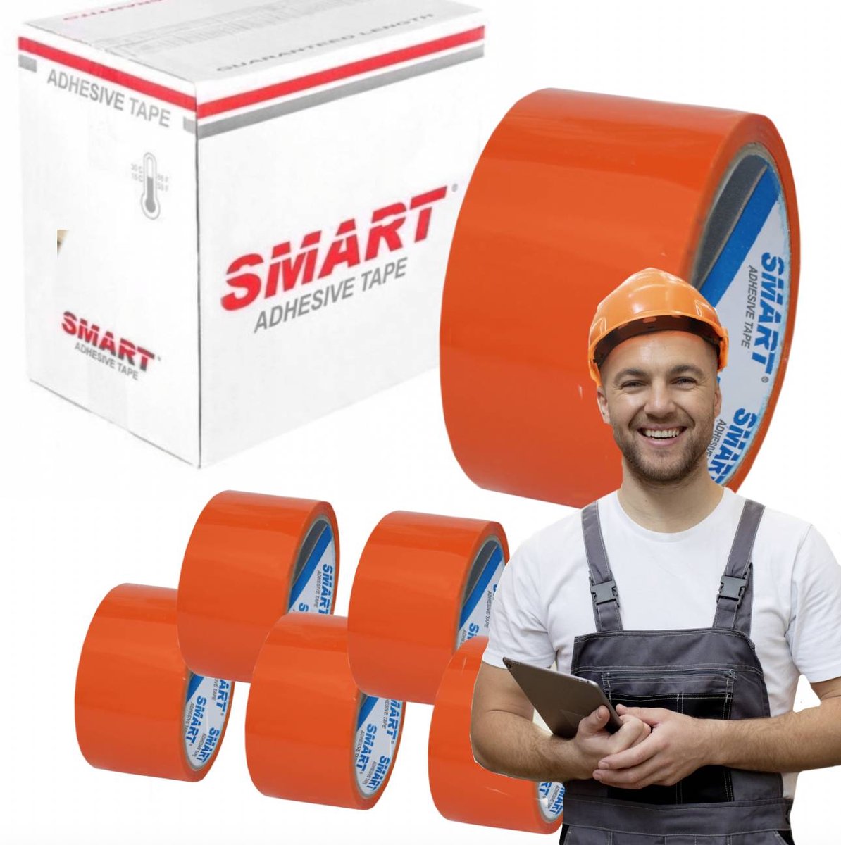 Oranje Pakkingstape 48mm - 6 Rollen - Sterke Acryllijm - Merkloos