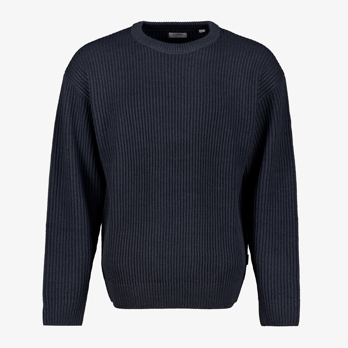 JJ REBEL ribgebreide heren trui donkerblauw - Maat M - 100% Acryl - Extra zacht