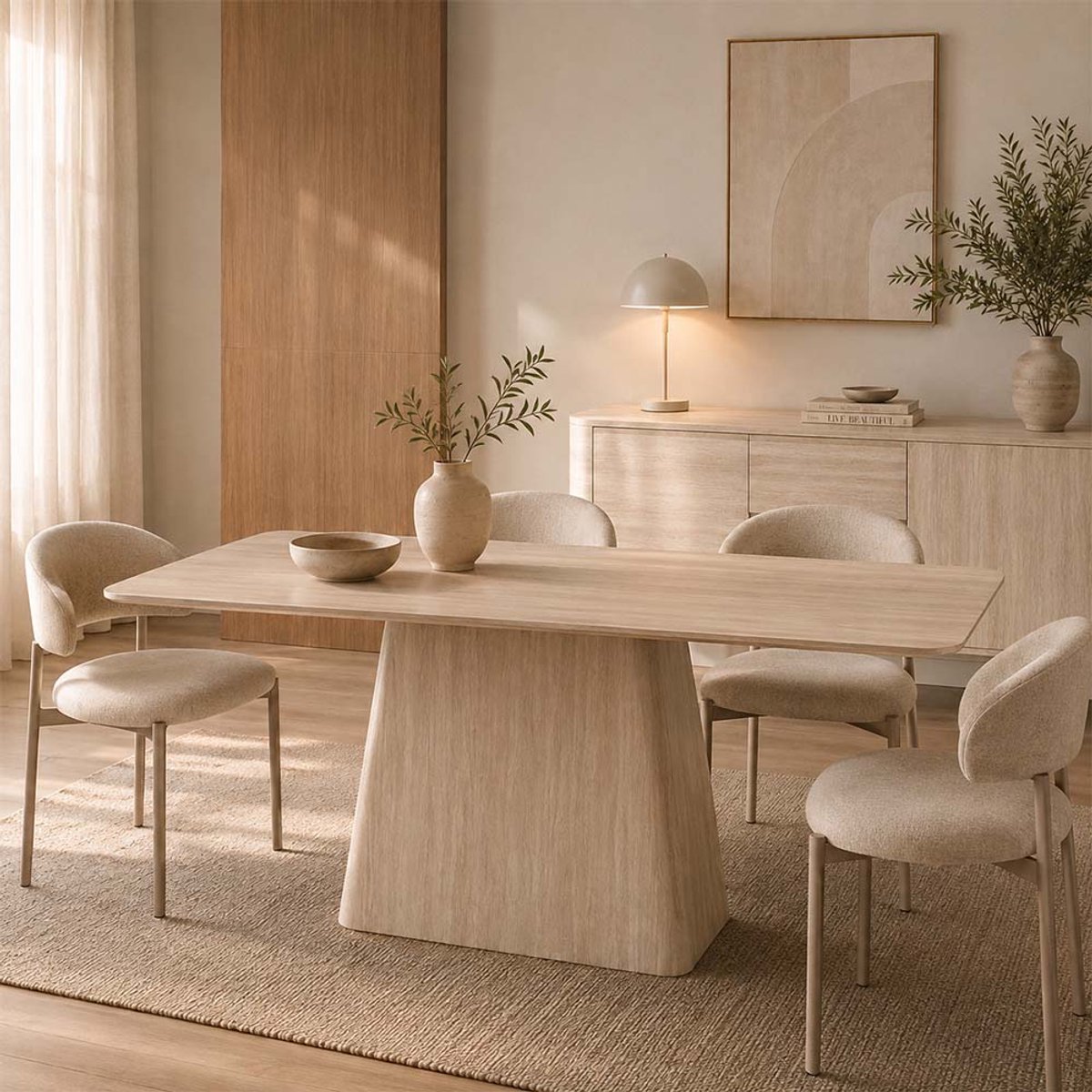 Milton & Oldbrook Eettafel 180 cm Fermo Travertinlook