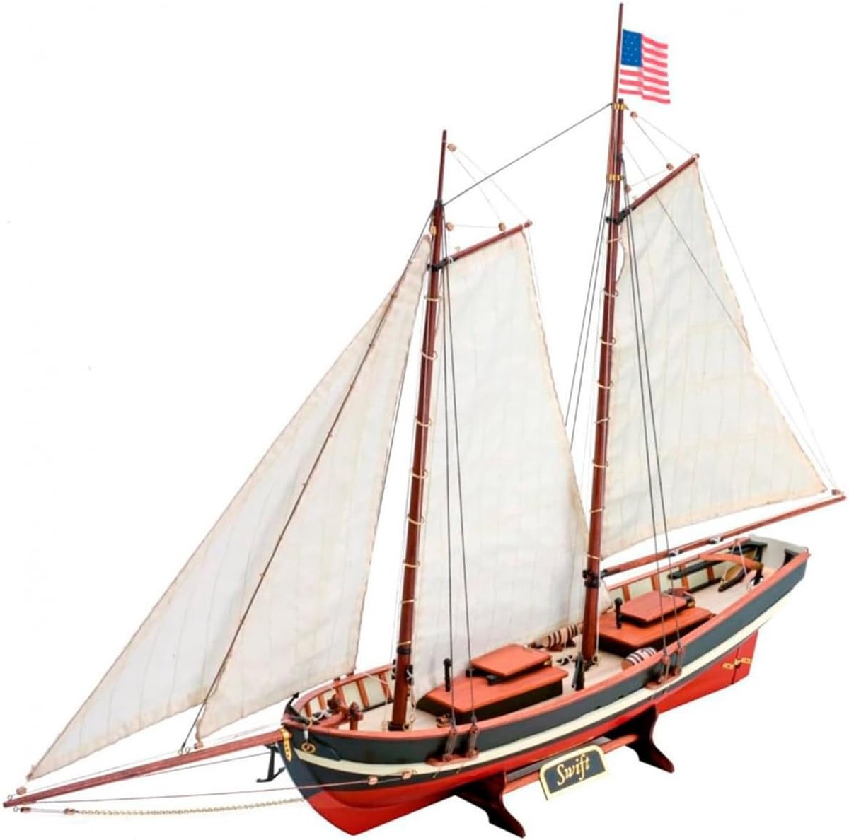 SnelShoppen - Houten Scheepsmodel - Modelboot Amerikaanse Pilotboot Swift - Model 22110N - Schaal 1:50 - Bouwset voor Beginners - Pre-gezaagde Houten
