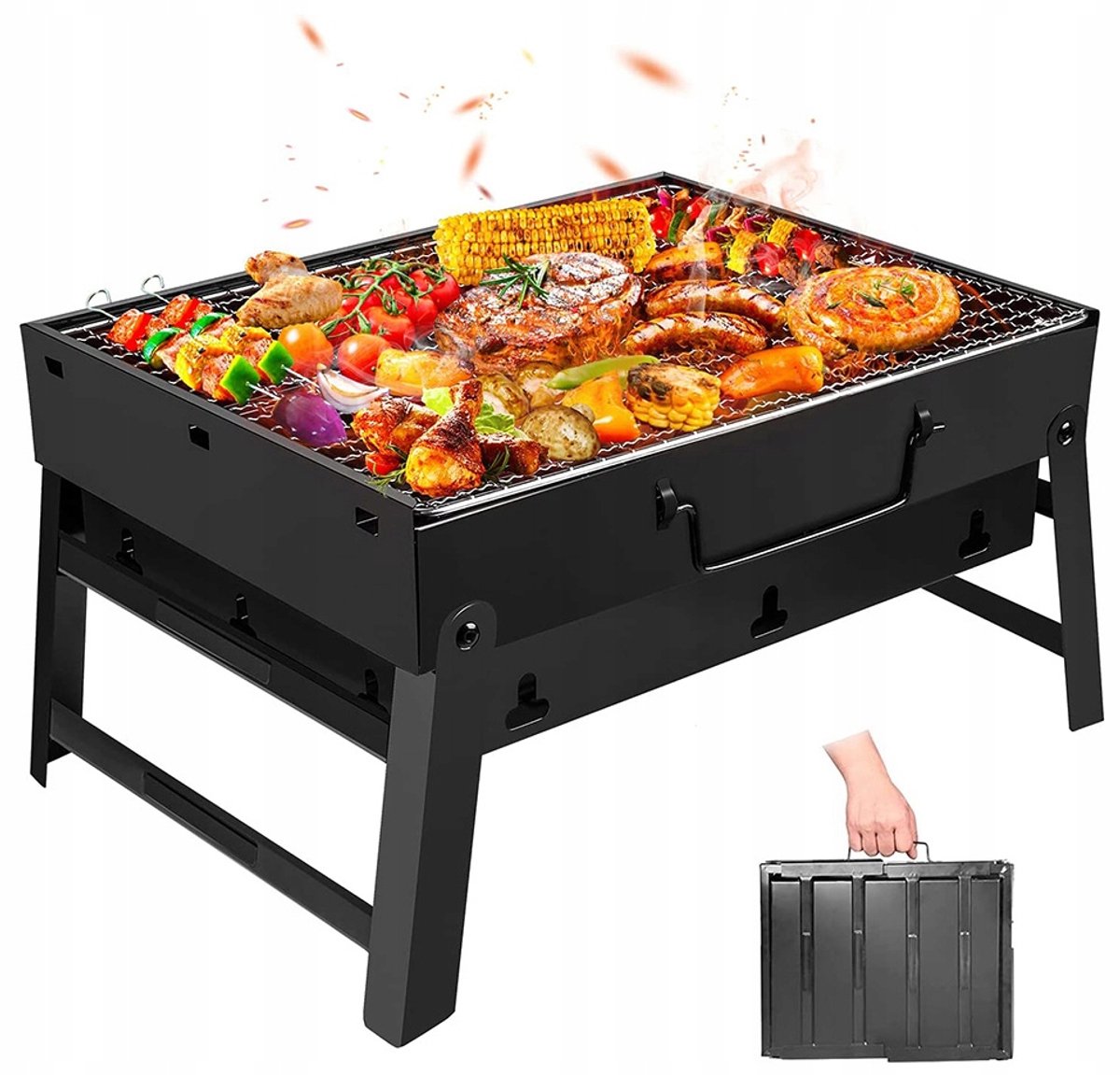 Draagbare Koolgrill in Kofferformaat - Compact en Opvouwbaar