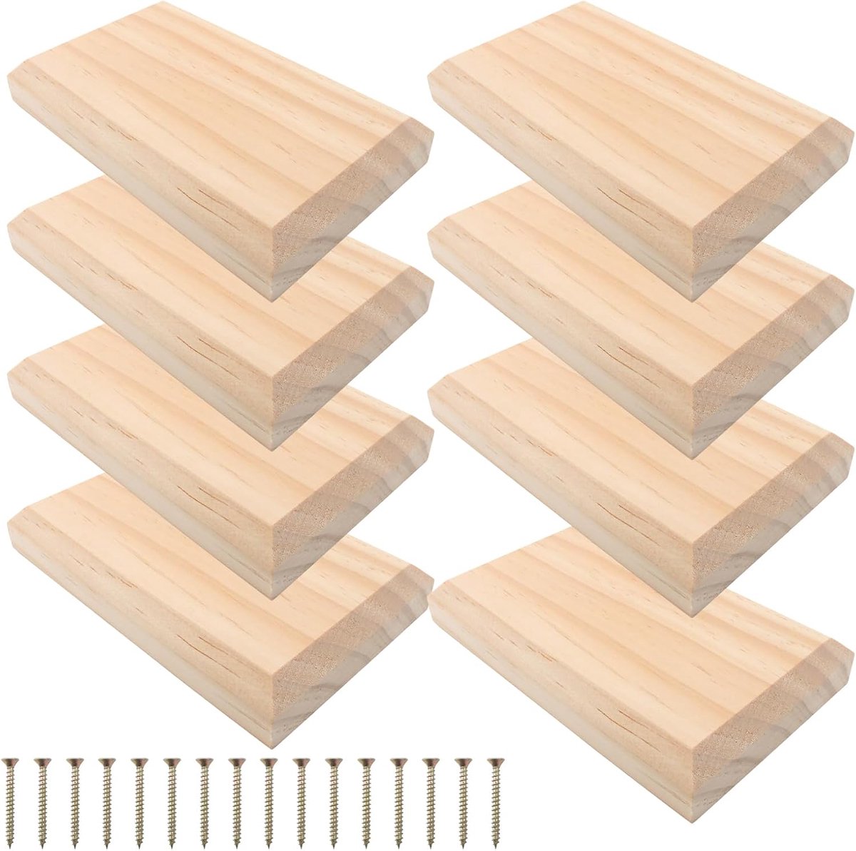 ACESOME 7,6 cm x 7,6 cm paaldoppen, hout, set van 4 paaldoppen van grenenhout, onbehandelde houten palen, afdekking - ShopVlot