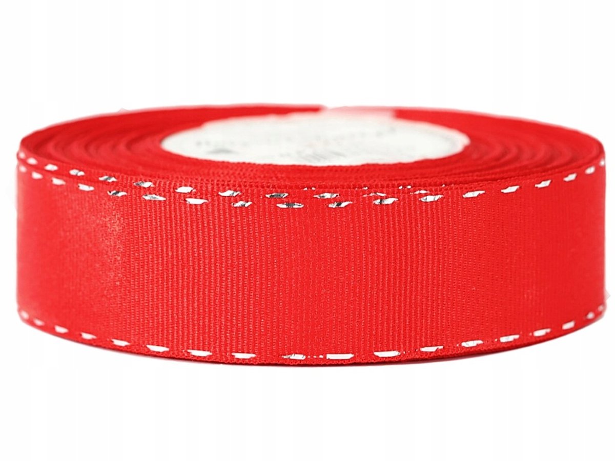 Merkloze Ribbonlint met Zilveren Strepen - 25mm x 18m