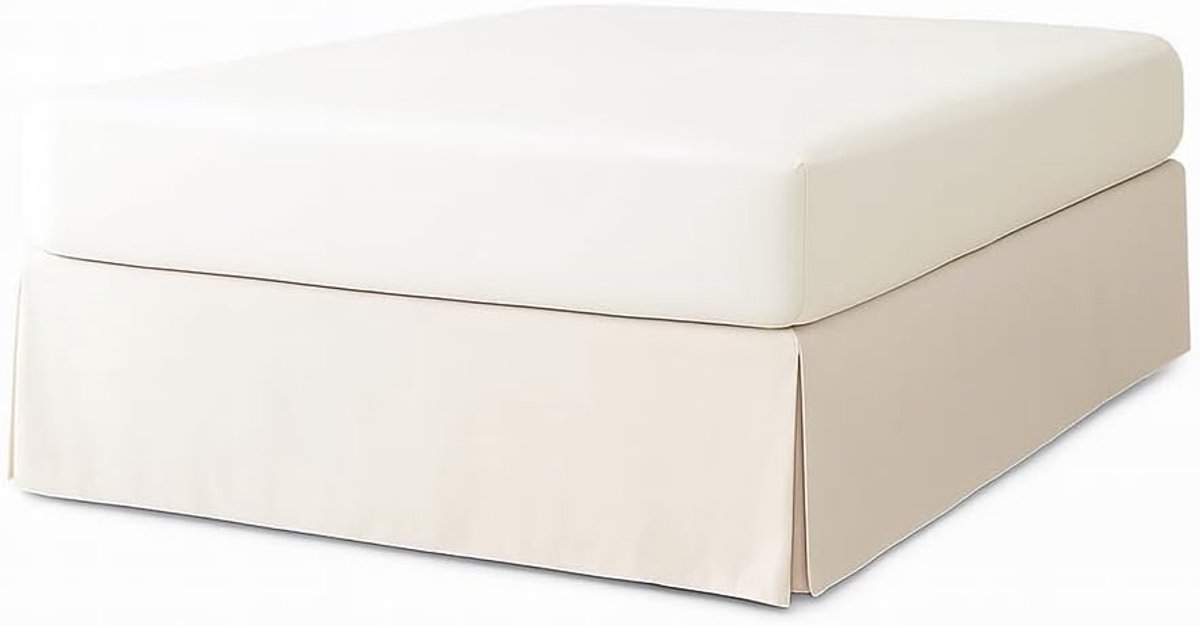 EasyCosy Bed Skirt Atenea Bed 150×190/200 Cream with Fasteners - ShopVlot