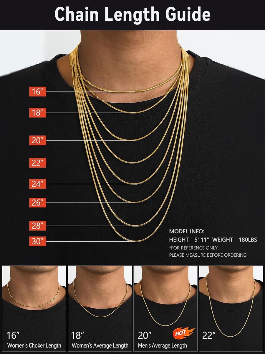 FaithHeart Chains for Men, 2mm Solid Stainless Steel/Golden/Black Chains 40 cm 46 cm 51 56 cm 61 66 cm 76 cm 76 cm - ShopVlot