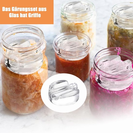 4pcs fermenting weights, diameter 7cm, wide mouth glass weights for fermentation, fermentation glass weights for - ShopVlot — afbeelding 2