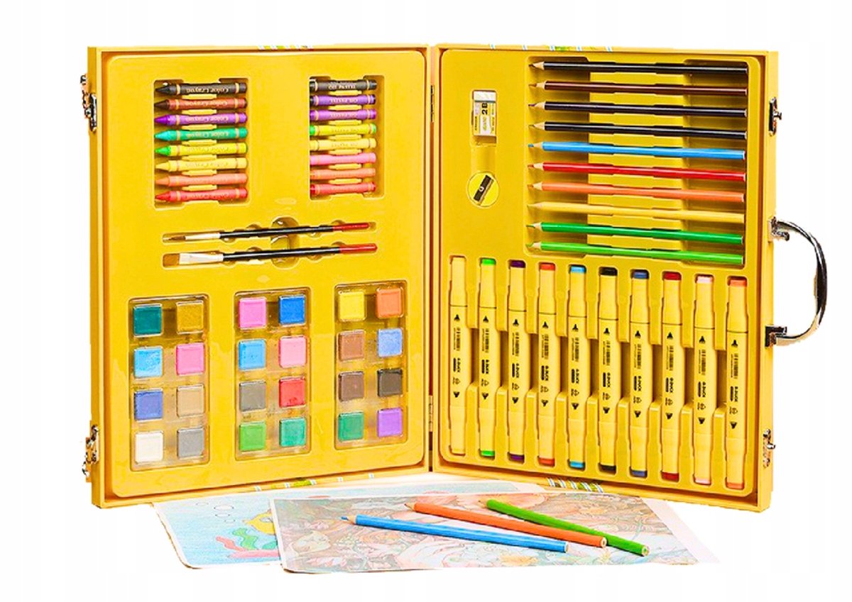 Creatieve Koffer met Eend - 84 Delige Teken- en Schilder set