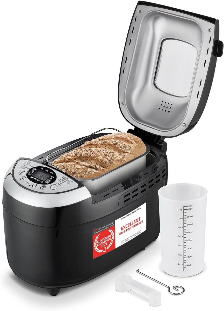 TZS First Austria - Broodbakautomaat 12 automatische programma's 850W - ShopVlot
