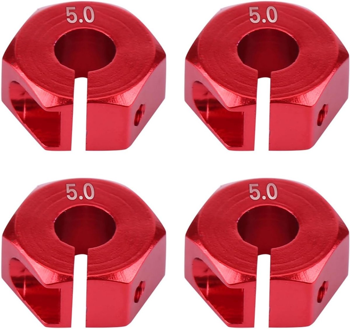 Dilwe Wheel Hex Hub Adapter, Universal 12mm Wheel Adapter for RC Car Wheel Adapter, 5mm Red Hexagonal Hub Adapter for - ShopVlot