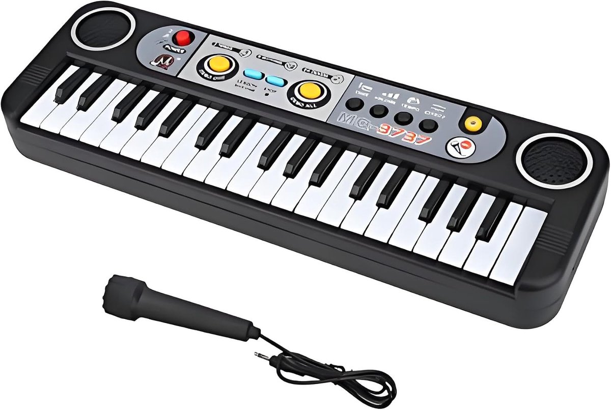 Kids Electronic Keyboard, Educational Musical Toy with Microphone, 37 Key Digital Piano for Toddlers, Music Learning - ShopVlot