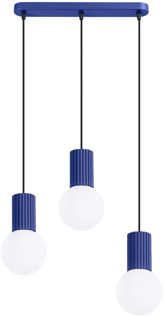 Sollux Lighting Hanglamp Halo - G9 - ultramarijn - aluminium/glas - 40x6x120cm