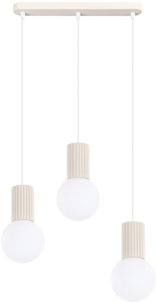 Sollux Lighting Hanglamp Halo - G9 - beige - aluminium/glas - 40x6x120cm