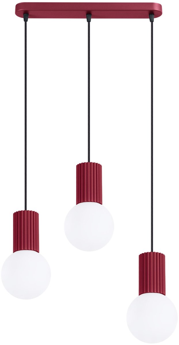 Sollux Lighting Hanglamp Halo - G9 - bourgondië - aluminium/glas - 40x6x120cm