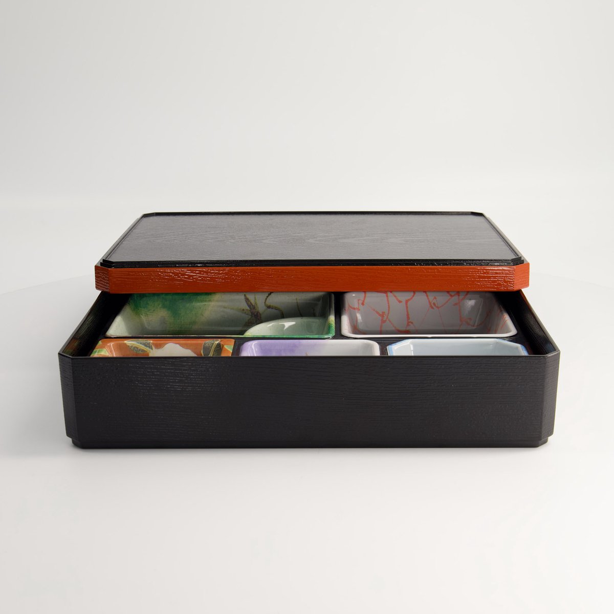 Tokyo Design Studio - Matsukado Bento Box - Complete Set - Zwart - 30,7 x 21,5 cm