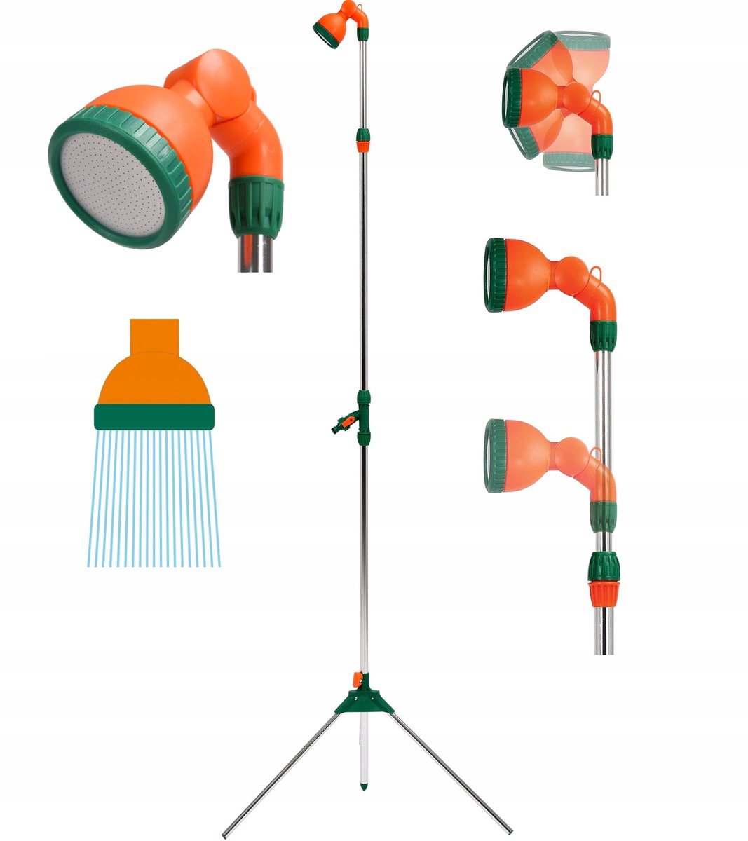 Teleskopische Buitendouche 240cm, Verstelbaar 1.6m - 2.4m