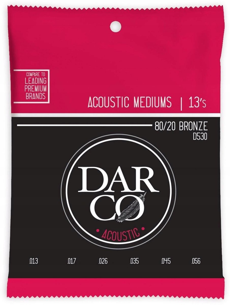 Darco Acoustic D530 Mediums 80/20 Bronze 13-56 snarenset voor westerngitaar