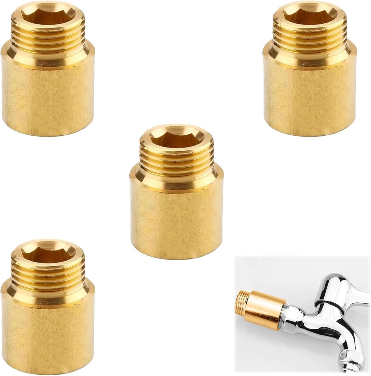 Tap uitbreiding 20mm - messing - drukbestendig - ideaal voor drinkwaterinstallatie - ShopVlot