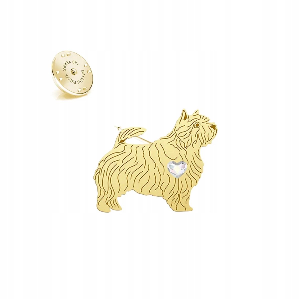 Gouden Norwich Terrier Honden Broche 925 Zilver - Uniek Cadeau