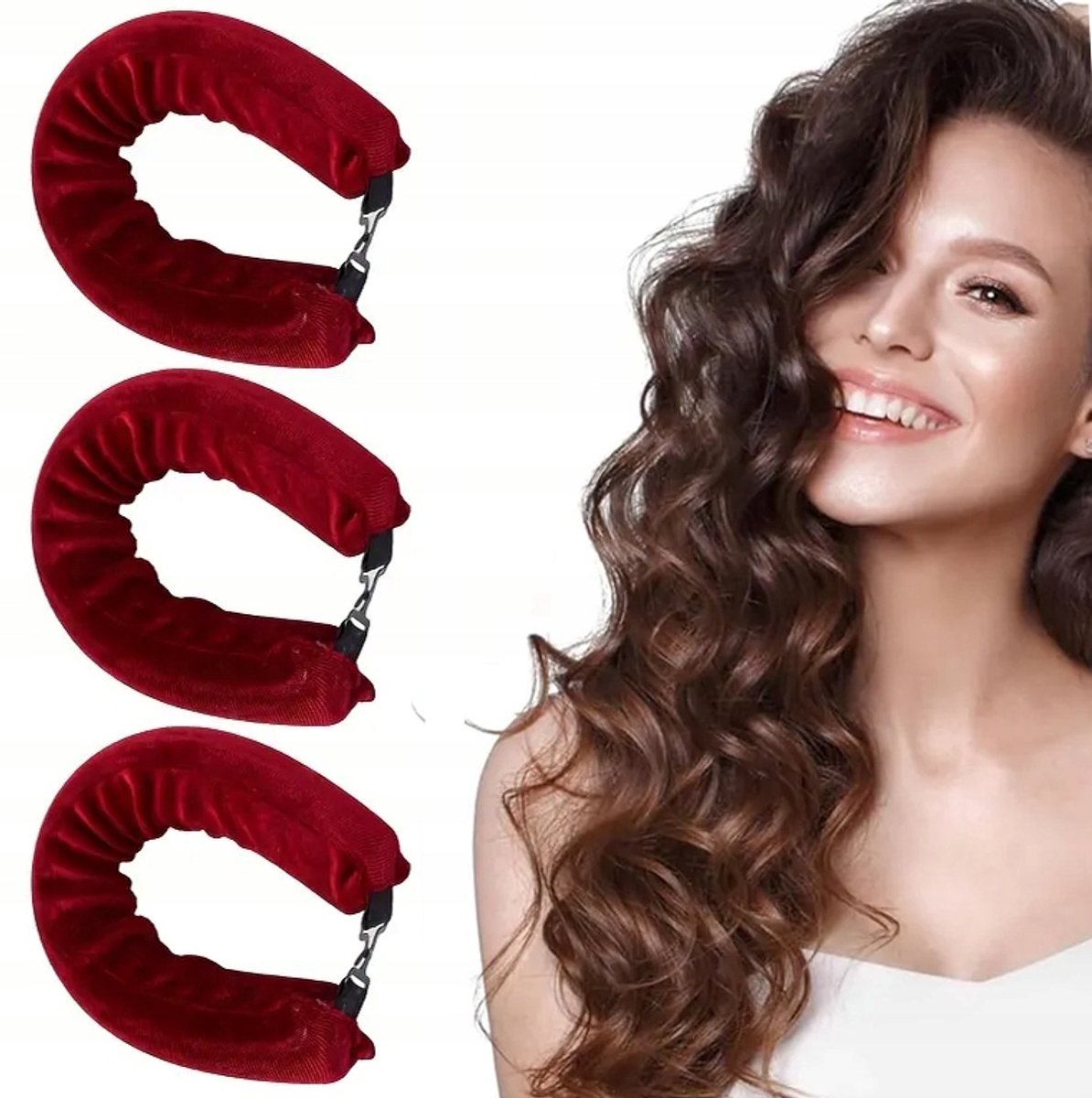 Velours Haarrollers voor Natuurlijke Krullen - Set van 3