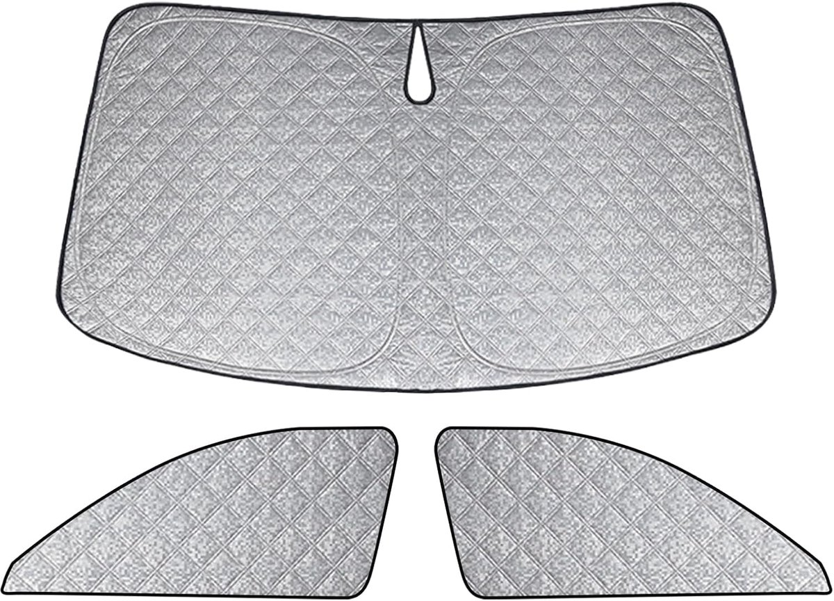 Car Sun Shade Replacement for Audi Q3 2019-2025, 3-Piece Luxury Technology Thermo Mat, Aluminium Foil, Foldable Sun - ShopVlot