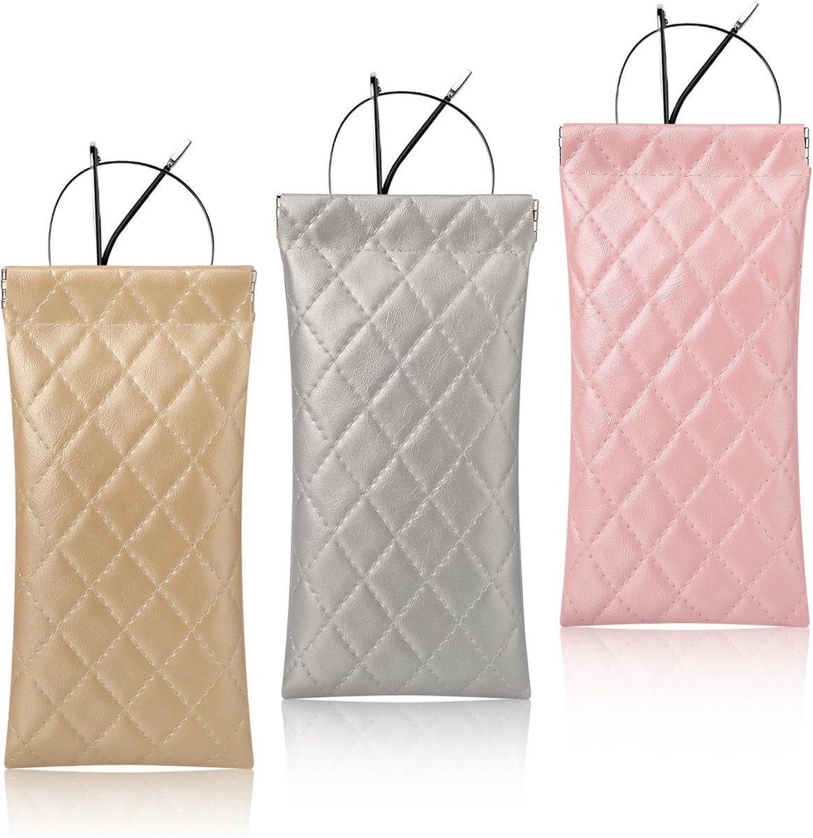 Zonnebril etui 3 stuks - zacht PU - draagbaar - ideaal voor reizen - ShopVlot