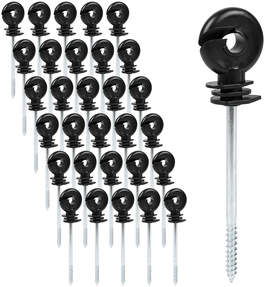 Isolatoren elektrisch hek 30 stuks - 14,5 cm - UV-bestendig kunststof - duurzaam en robuust - ShopVlot