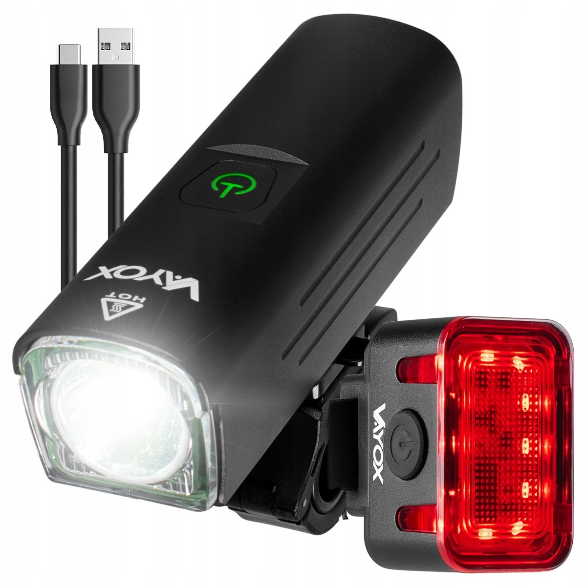 Vayox Fietslamp Set Voor & Achter LED USB-C Oplaadbaar