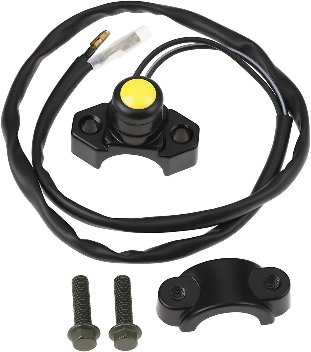 Momentary knop hoorn schakelaar 7/8 inch - voor motorfietsen en ATV's - waterdicht ontwerp - eenvoudig te installeren - ShopVlot