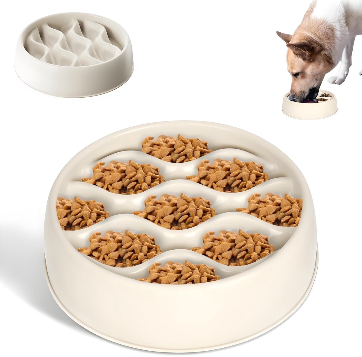 Anti-Slik voerbak voor honden en katten, ø 19 cm, vaatwasserbestendig, antislip