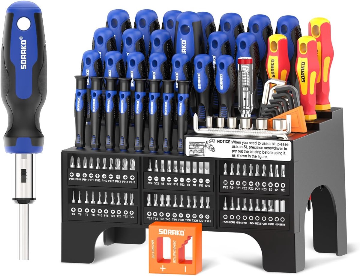 Schroevendraaierset 118-delig - magnetisch - met ratelschroevendraaier - ideaal voor onderhoud thuis of op kantoor