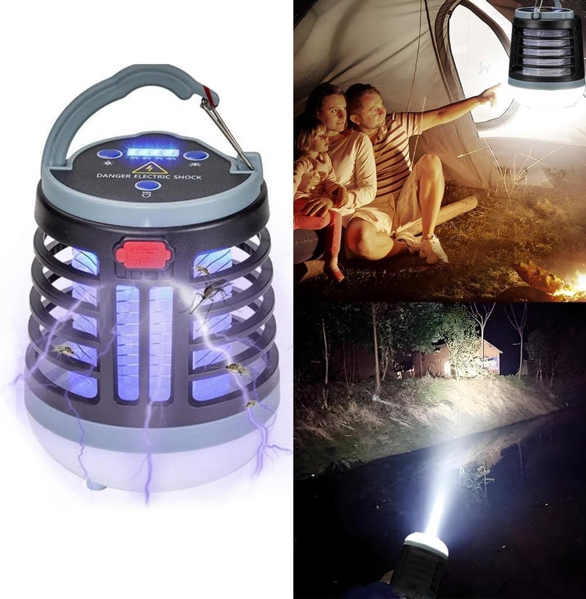 Draagbare Insectenlamp - Zwart - Mini Oplaadbare Muggenkiller - Multifunctionele Verlichting voor Binnen en Buiten