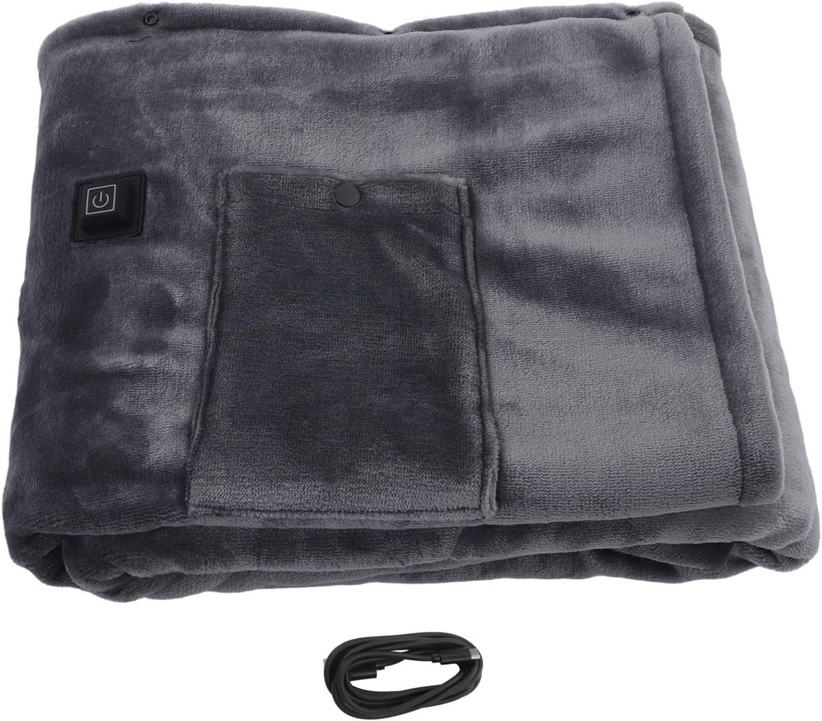 Elektrisch Verwarmde Deken - Grijs - 140 x 80 cm - Flanellen USB Deken met Snel Opwarmfunctie - Voor Thuisgebruik