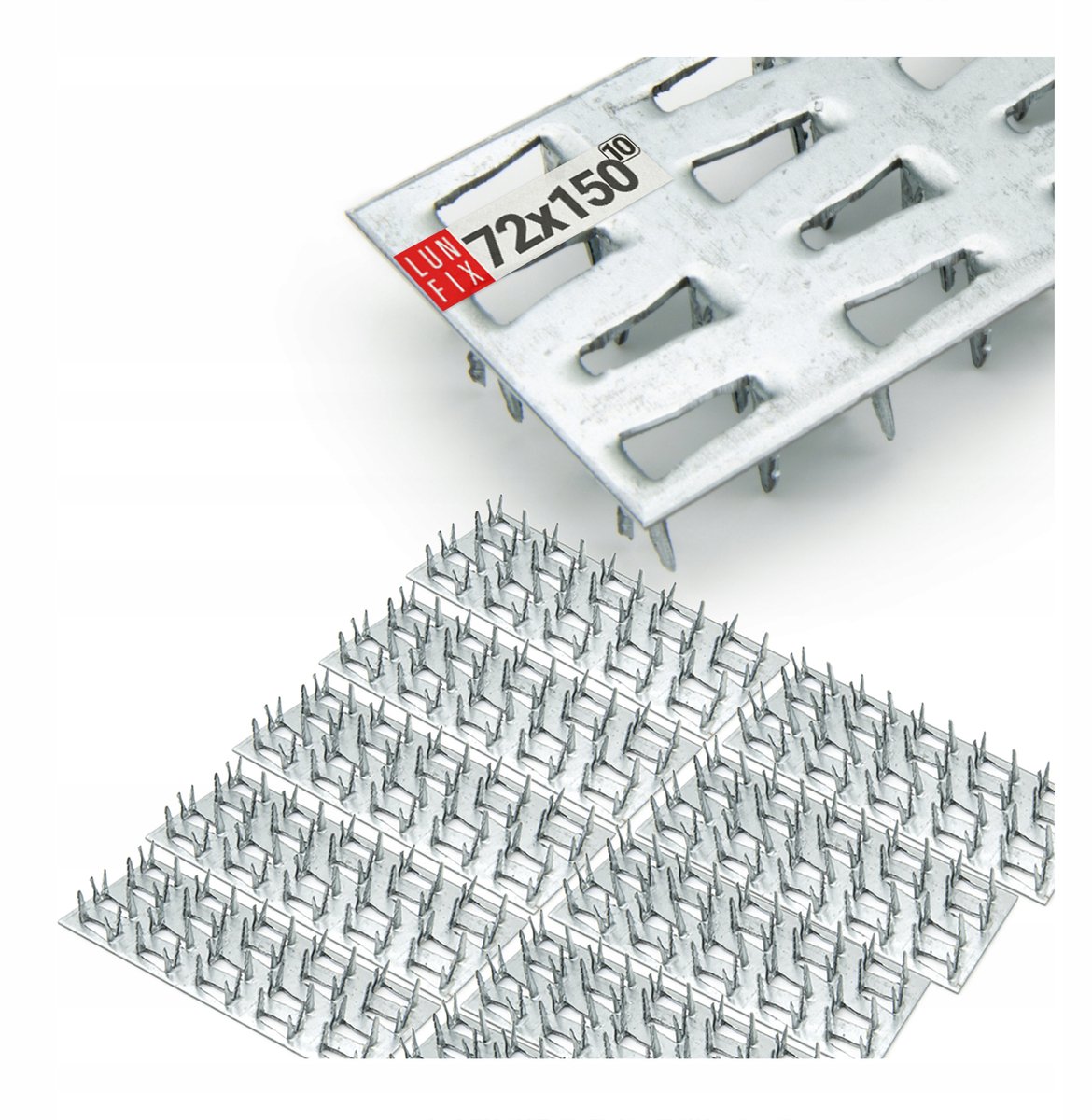 LUN FIX - Platte verbindingsstukken - 72 x 150 x 1,3 mm - 10 stuks