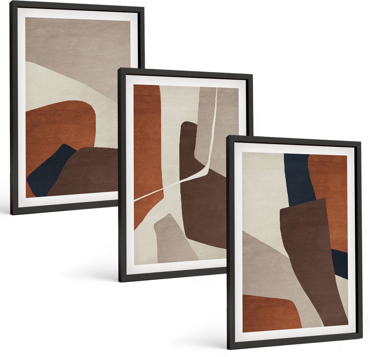 Tulup 4-Delige Schilderij Set - Abstractie van vormen en structuren in een moderne stijl - 40 x 60 cm - Wanddecoratie - Woonkamer Decoratie - Moderne Wanddecoratie