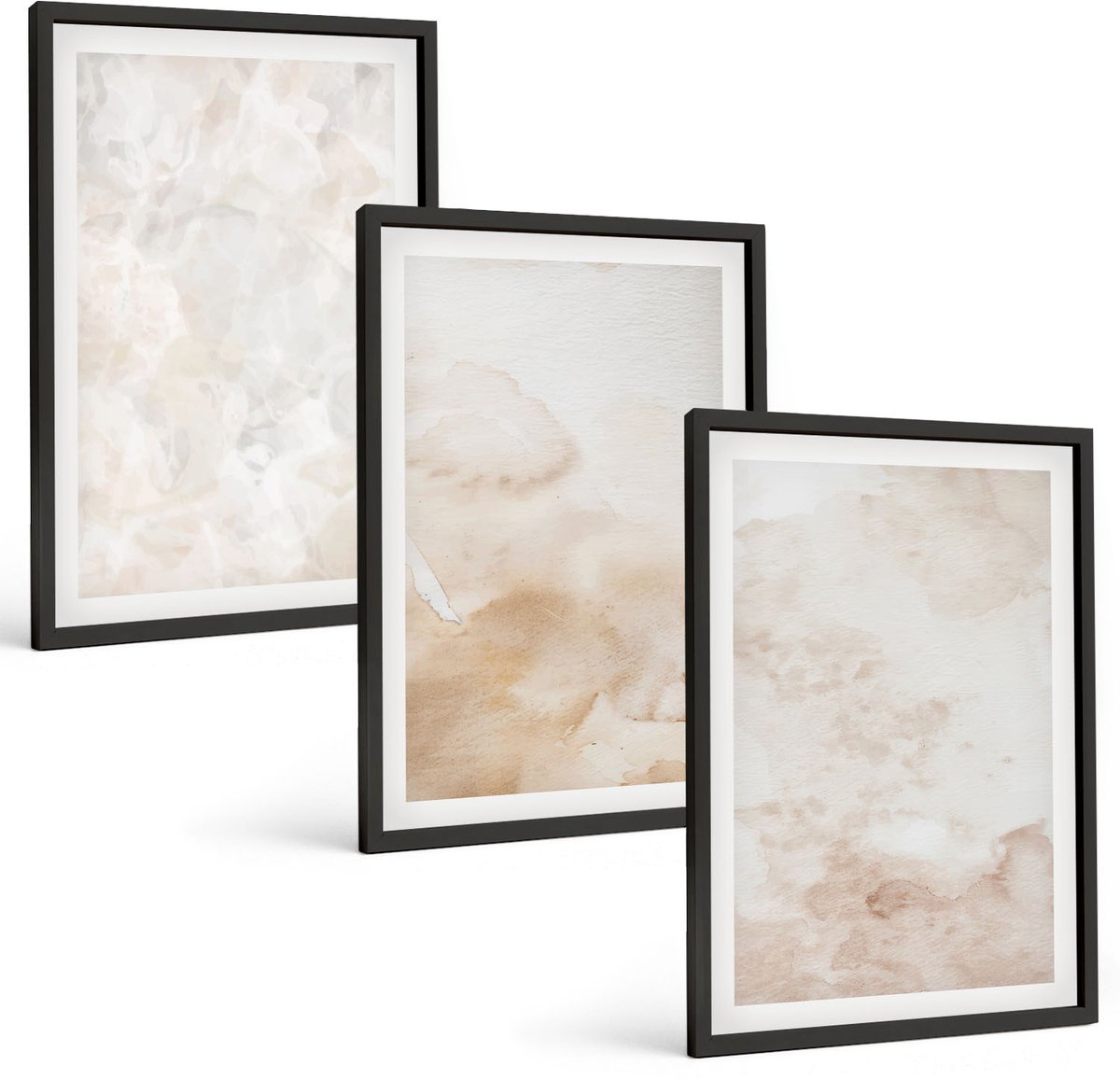 Tulup 4-Delige Schilderij Set - Modieuze texturen in pastelkleuren. - 40 x 60 cm - Muurdecoratie - Schilderijen Set - Woonkamer - Wanddecoratie