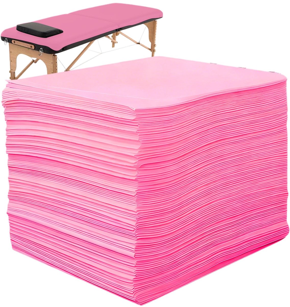 LEKEFETO 100 stuks wegwerphoesjes, afdekking voor massagebedden, wegwerp massagetafel, lakens van vliesstof, voor - ShopVlot