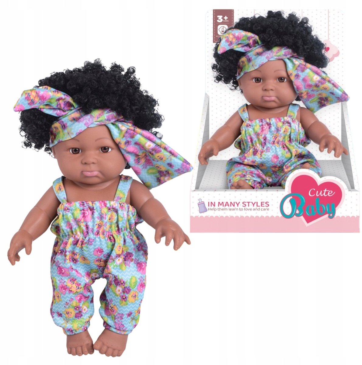 Interactieve Afro-Amerikaanse Pop met Levendige Kleuren en Haar - 28cm