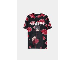 Naruto - Itachi Clouds - Digital Printed Heren T-shirt - XS - Zwart