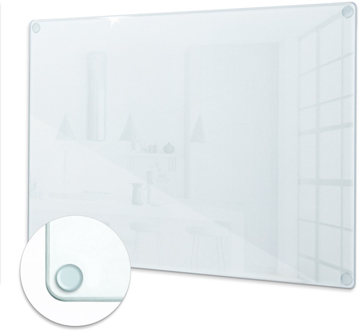 ArtPrintCave – Glazen Snijplank – 60x52 cm – Transparant – Gehard Glas – Keukenplank met siliconen voetjes