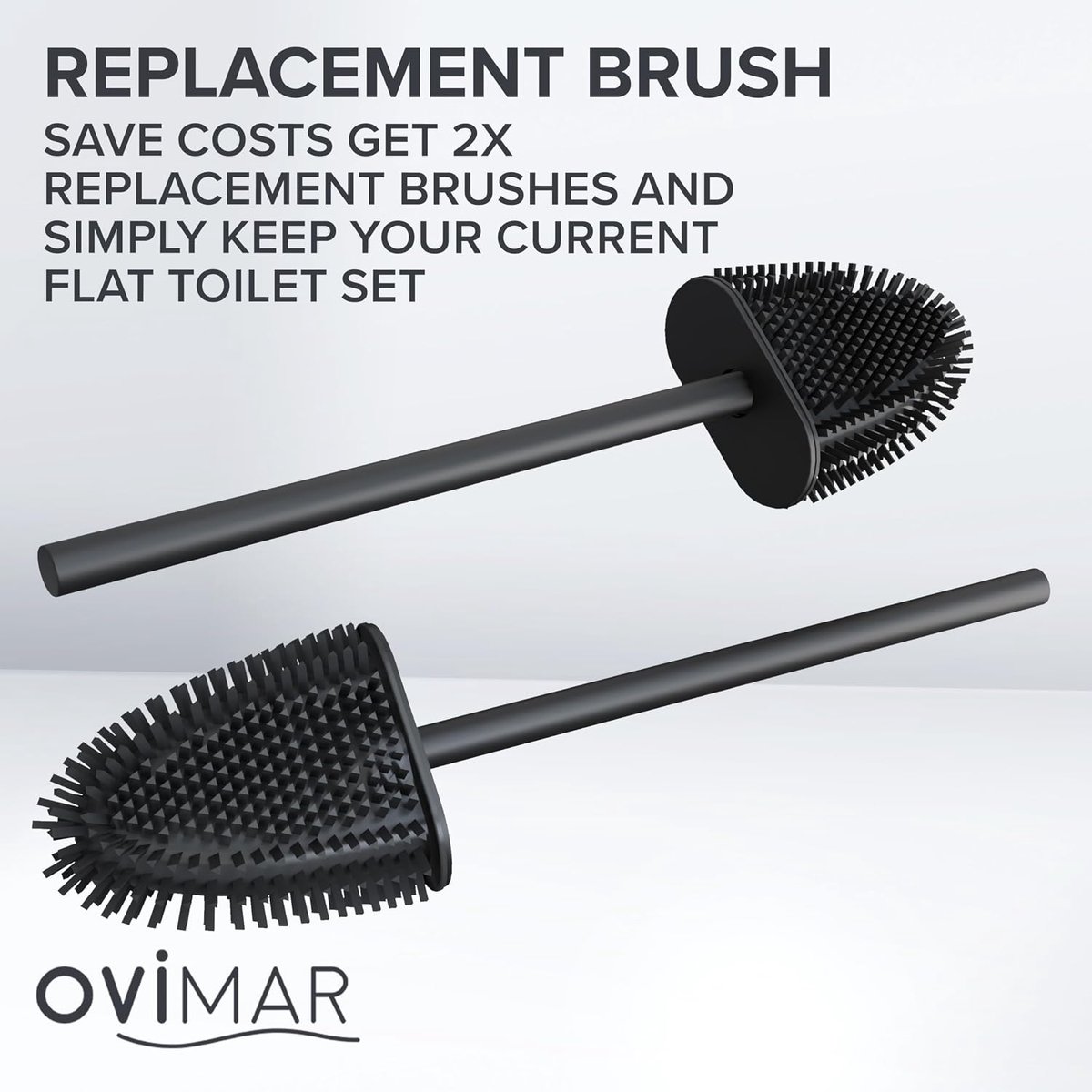 ovimar Brosse de recambio Abeloya - Conjunto de 2 partes y 2 partes del brosse - - Poignée and acero inoxidable - ShopVlot