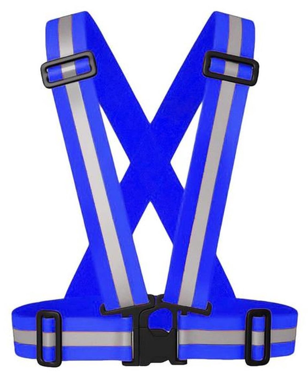Hardloopvest - Veiligheidsvest - Running vest - Reflecterend - Verstelbaar - Veiligheid - Zichtbaarheid in het donker - Sporten - Hardlopen - Fietsen - Wandelen - One size - Blauw - Jonyx