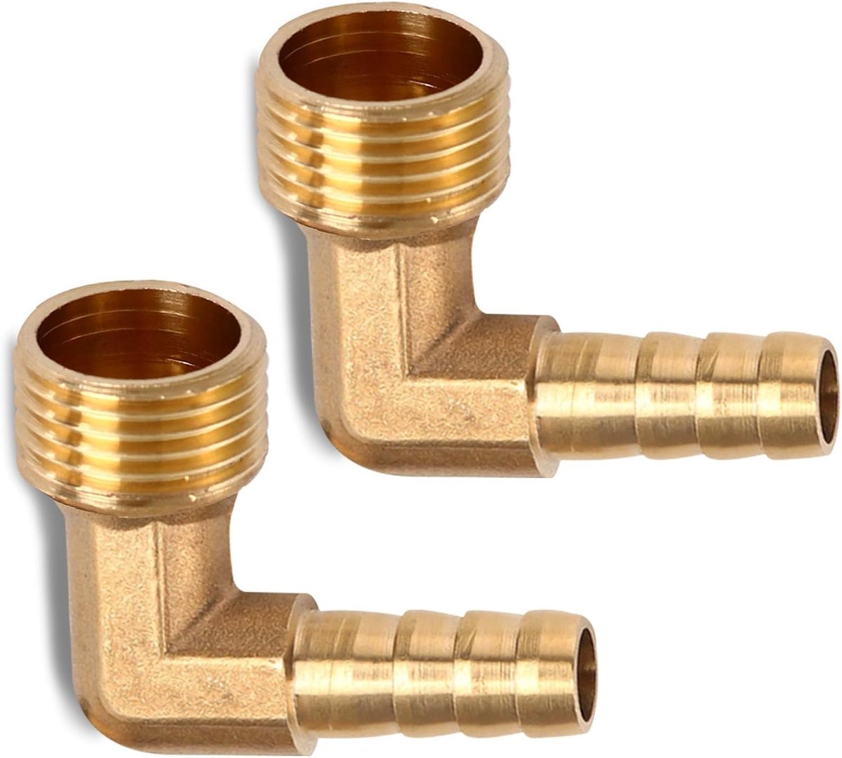 2pcs 90° Curved Hose Connector Brass 3/8 Inch to 12mm Barb for Drinking Water, Sanitary Fittings, Water Hose - ShopVlot