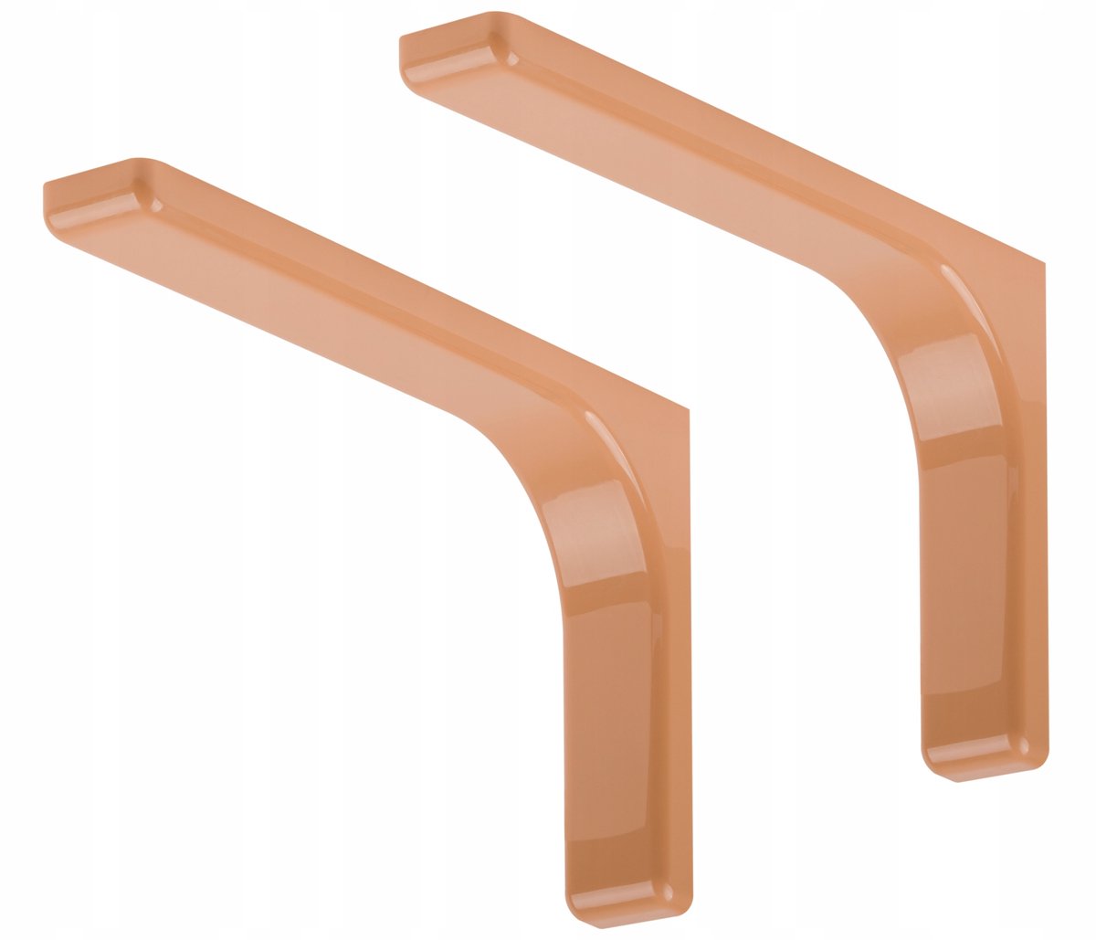 Set van 2 Hoeksteunen voor Plank, 24cm, Beukenhout Kleur