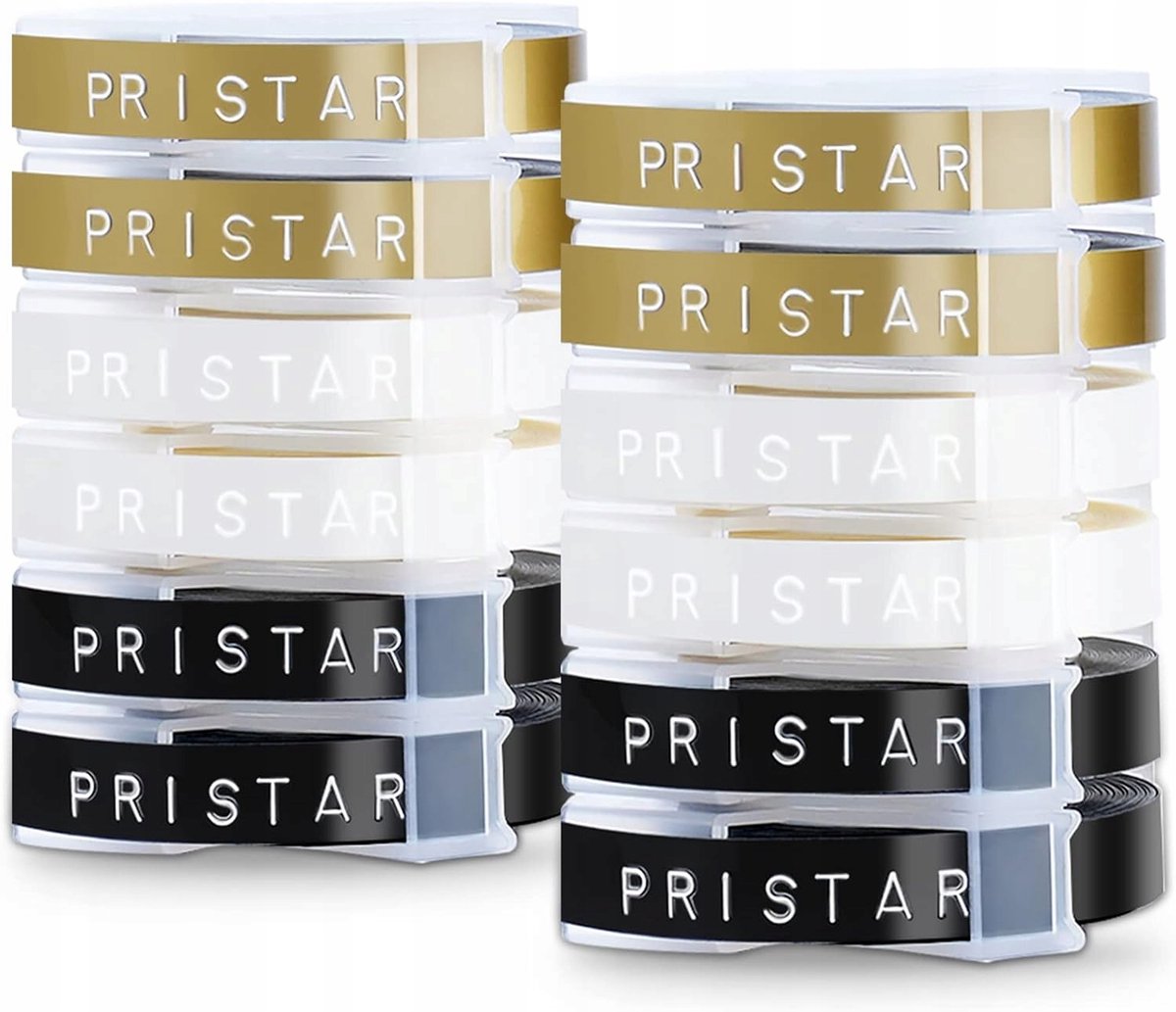 3x 9mm Labeltape - Zwart, Goud, Transparant - 3m