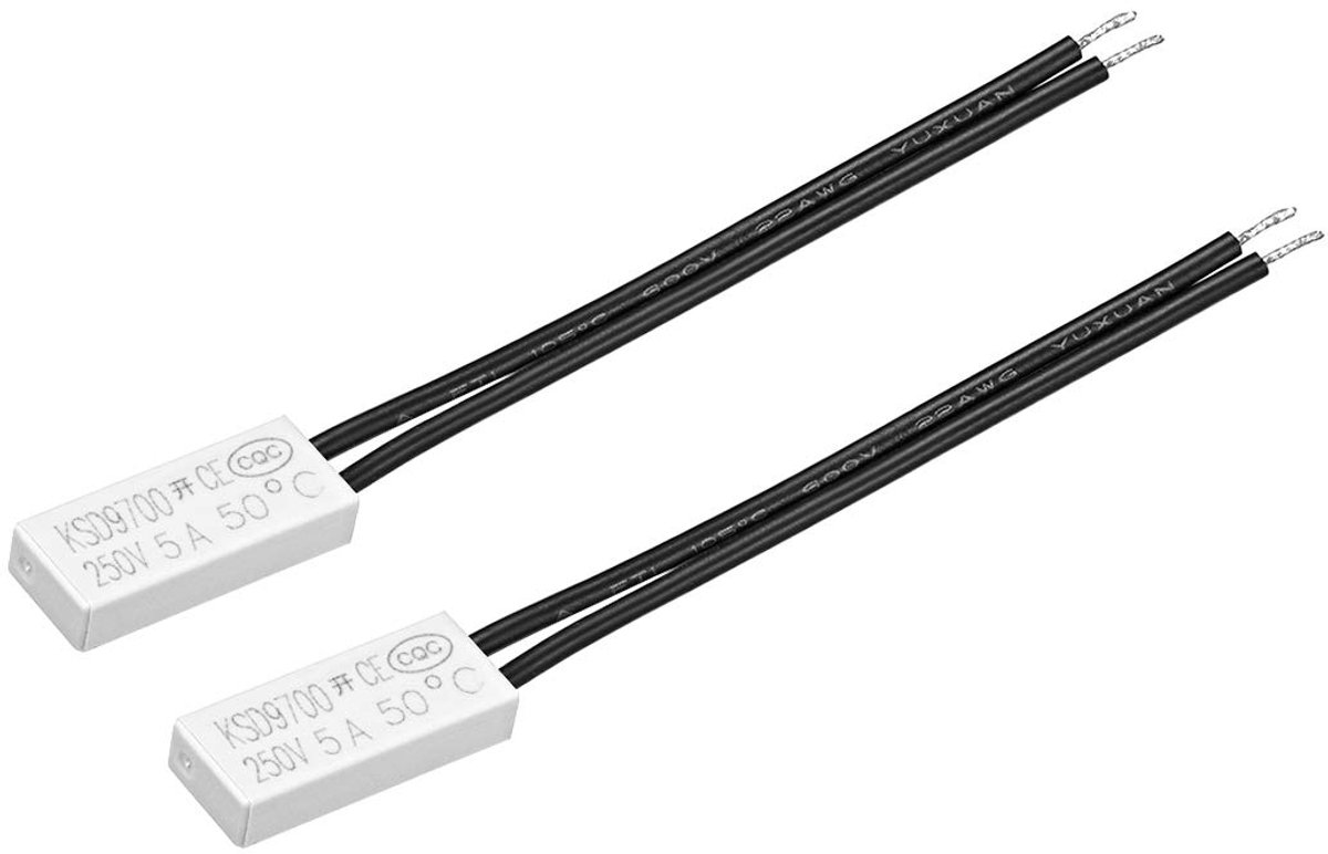 sourcing map KSD9700 Thermostat 50°C normal open temperature switch N.O 5A thermoswitch bimetal temperature controller - ShopVlot