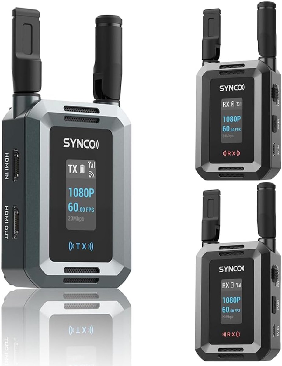 SYNCO XVision HD Wireless Video Transmission System - 1080p/60 IPS, Range 300 m, Low Latency of 40 ms, Real Time - ShopVlot