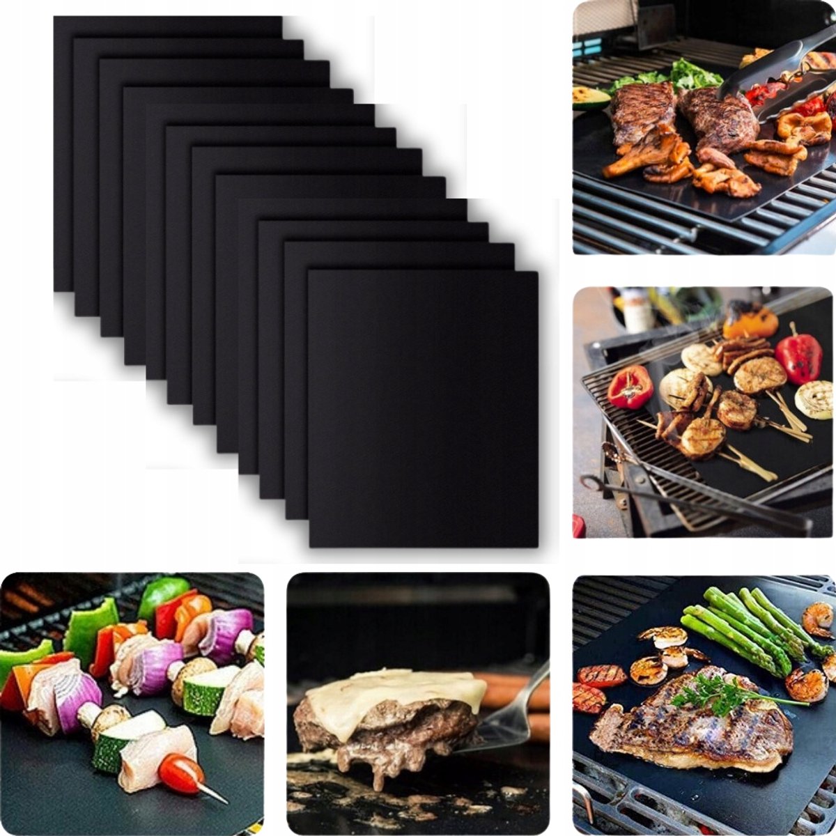 12x Teflon Grillmat voor Oven & Barbecue - 40x33cm