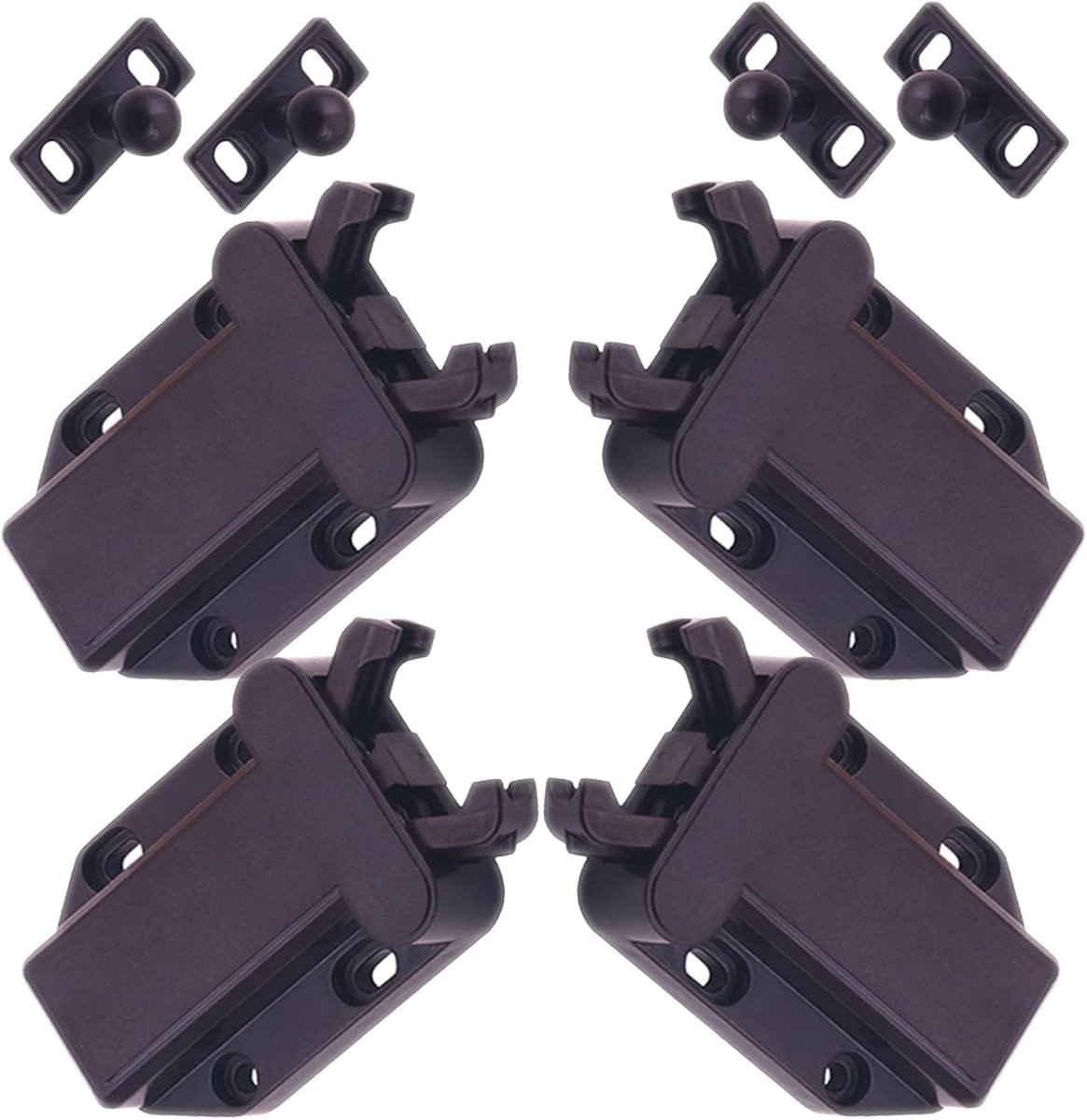 4 stuks druksluitingen van ABS voor kasten en laden, stil en eenvoudig te bedienen, automatische veersluiting voor - ShopVlot